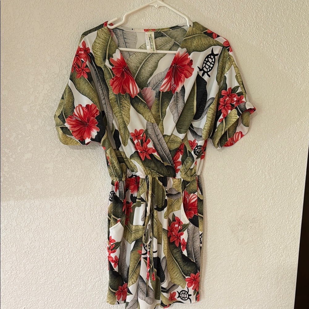 Floral Leaf Print Dress
